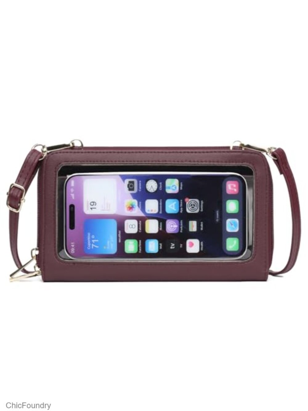 Small Faux Leather Crossbody Phone Purse RFID Blocking Wristlet Wallet